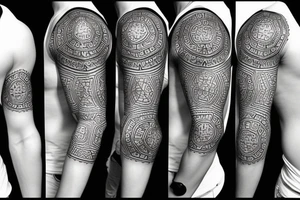 Black, geometric, Ukrainian, car, minimalist.
full sleeve tattoo tattoo idea