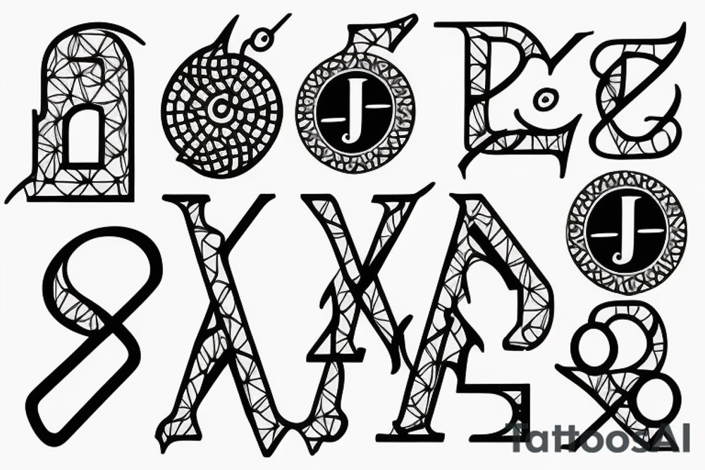 The letters J and J tattoo idea