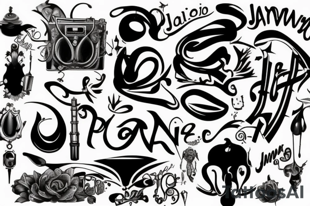 "JJ" graffitti style tattoo idea