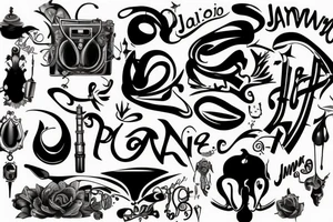 "JJ" graffitti style tattoo idea