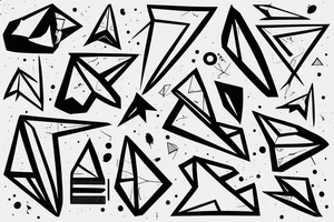 paper airplane splashed with paint tattoo idea