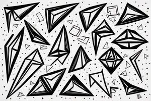 paper airplane splashed with paint tattoo idea