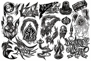 old nores dark wizzard spells tattoo idea