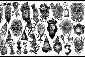 old nores dark wizzard spells tattoo idea