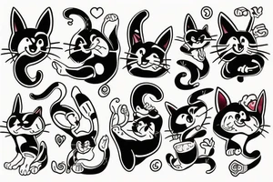Goofy cat brothers tattoo idea