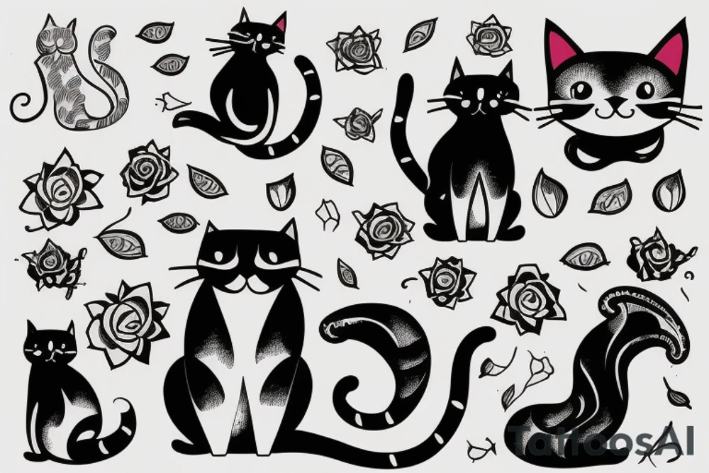 Cat siblings tattoo idea