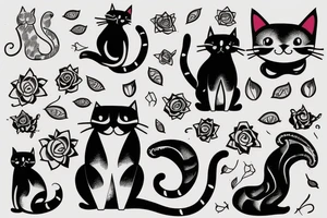 Cat siblings tattoo idea