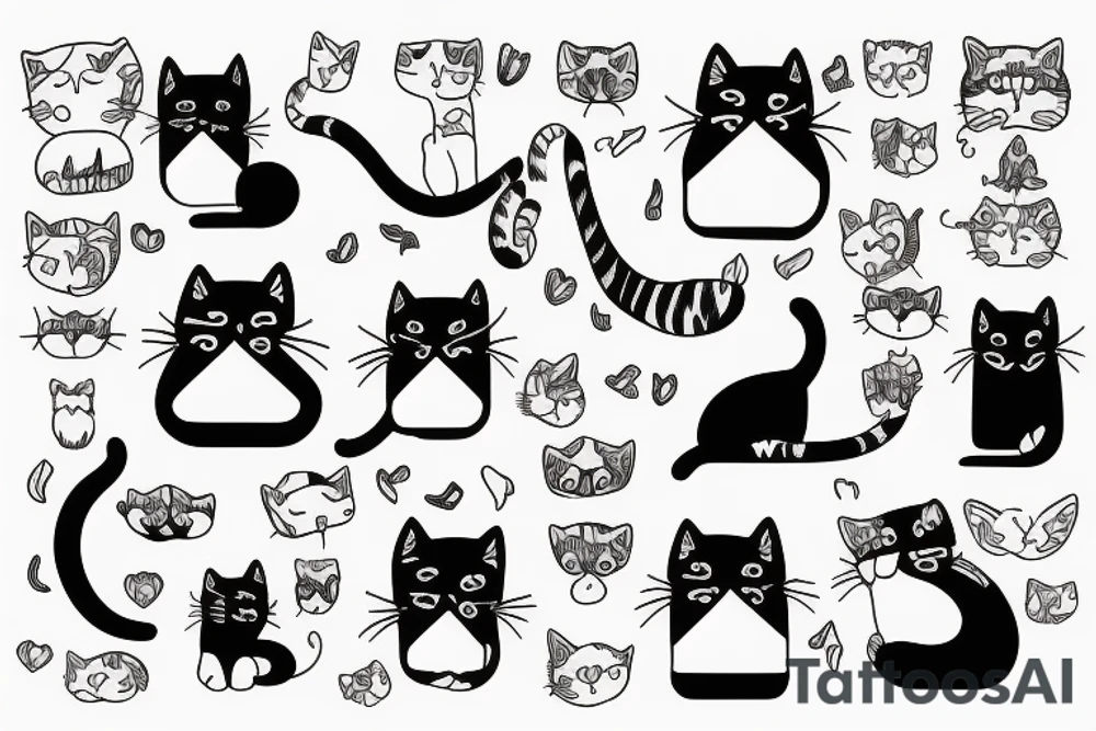 Cat siblings tattoo idea