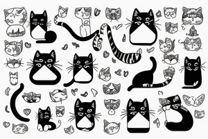 Cat siblings tattoo idea