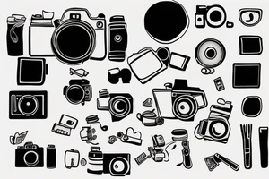 Table with camera on it tattoo idea
