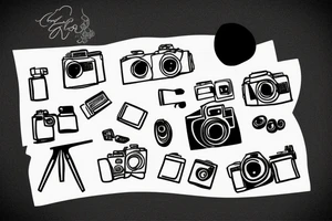 Table with camera on it tattoo idea