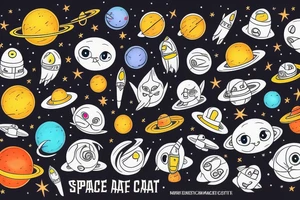 Space cat tattoo idea