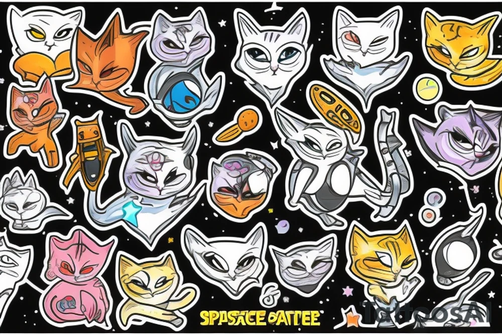 Space cat tattoo idea