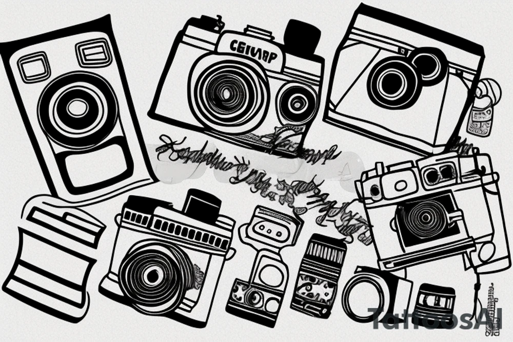 camera on carpet tattoo idea