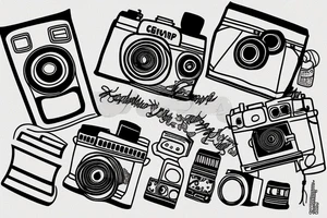 camera on carpet tattoo idea