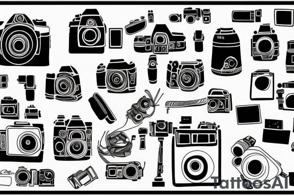 camera on carpet tattoo idea