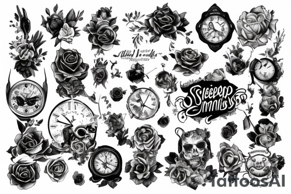 sleepless nights, time, and mortality tattoo idea