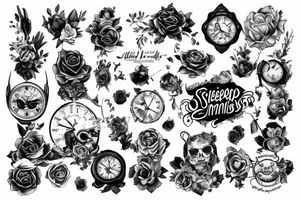 sleepless nights, time, and mortality tattoo idea