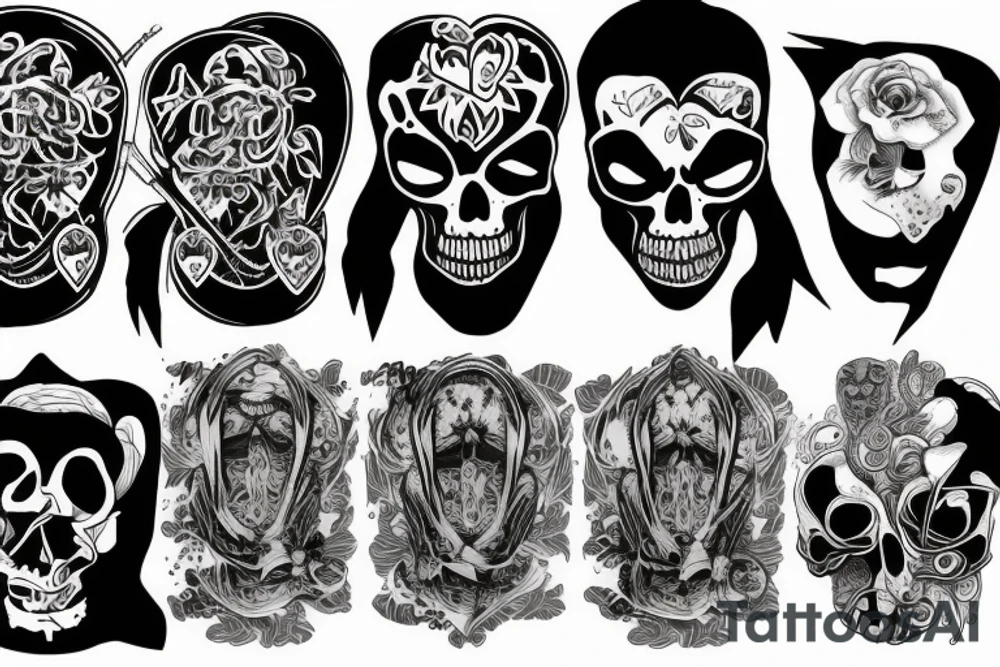 Internal conflict between heart and mind, restlessness, death tattoo idea
