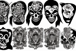 Internal conflict between heart and mind, restlessness, death tattoo idea