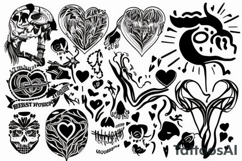 Internal conflict between heart and mind, restlessness, death tattoo idea Internal conflict between heart and mind, restlessness, death tattoo idea