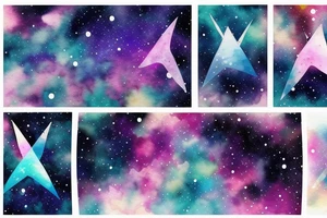 two inverted triangles over a galaxy or space background tattoo idea