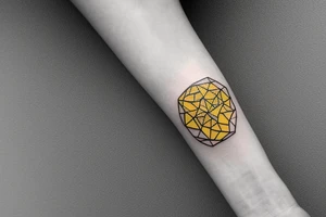Wedding Ring tattoo for man. Colors gold yellow, black, silver. tattoo idea