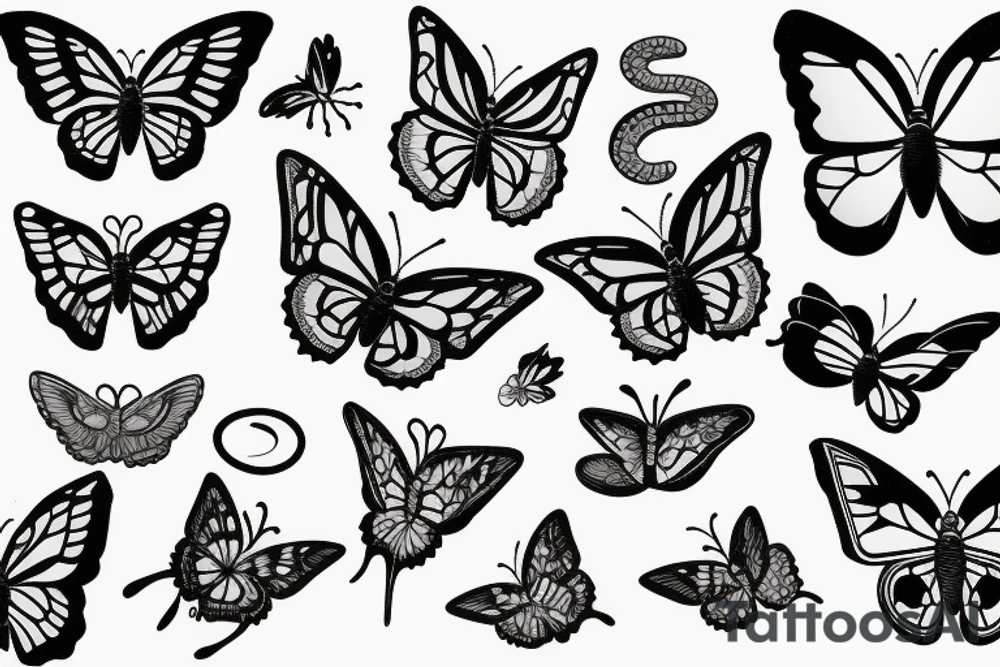 butterfly and snake tattoo idea