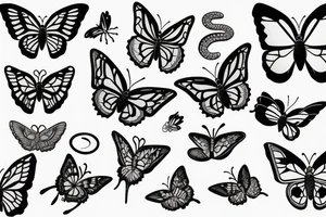 butterfly and snake tattoo idea