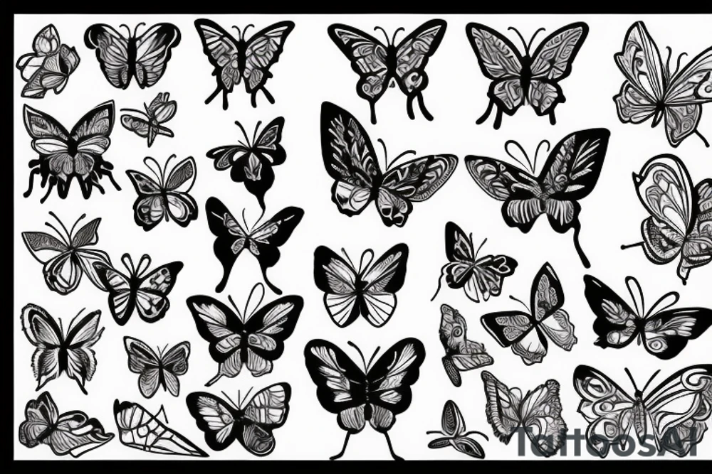 butterfly and snake tattoo idea