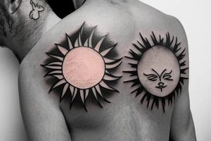 the sun poking over a cloud with some of the sun rays coming over the cloud tattoo idea