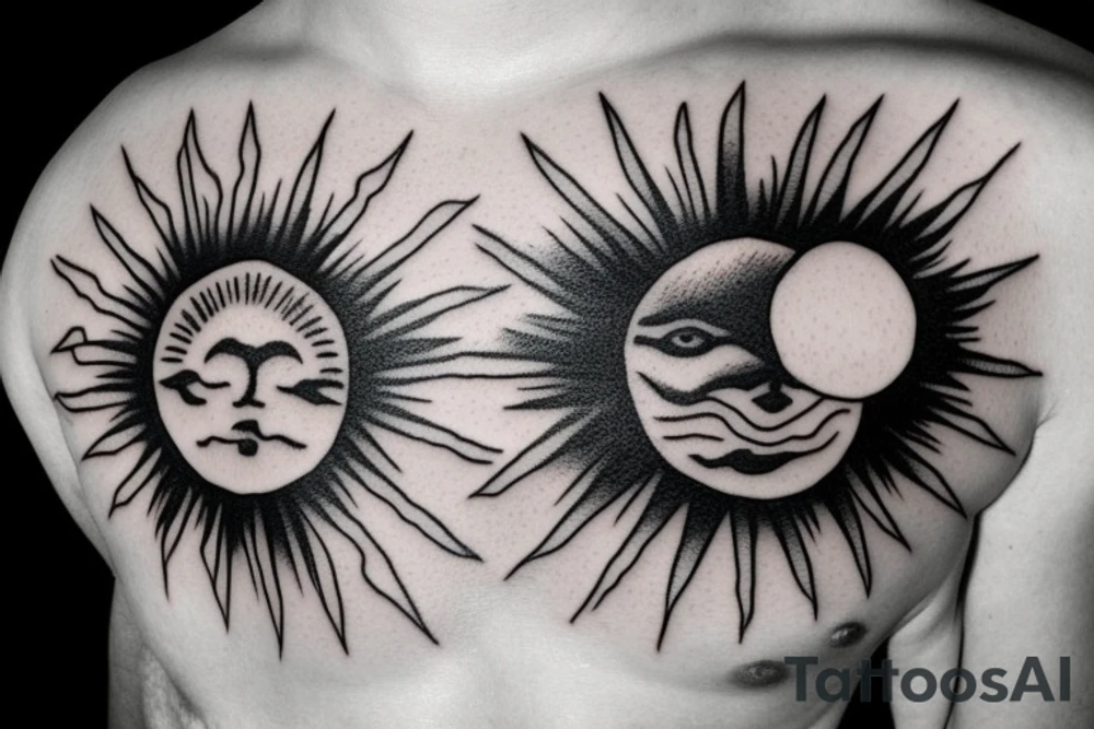 the sun poking over a cloud with some of the sun rays coming over the cloud tattoo idea