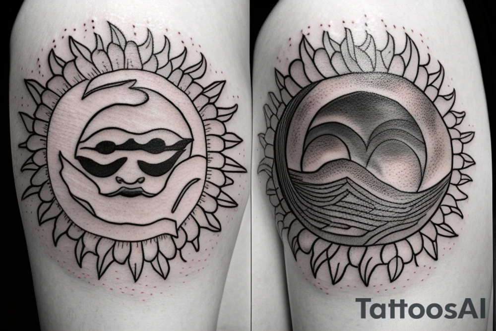 the sun poking over a cloud tattoo idea