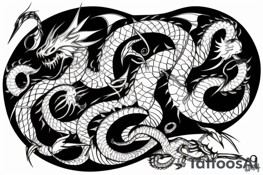 Infinity Ouroboros dragon tattoo idea