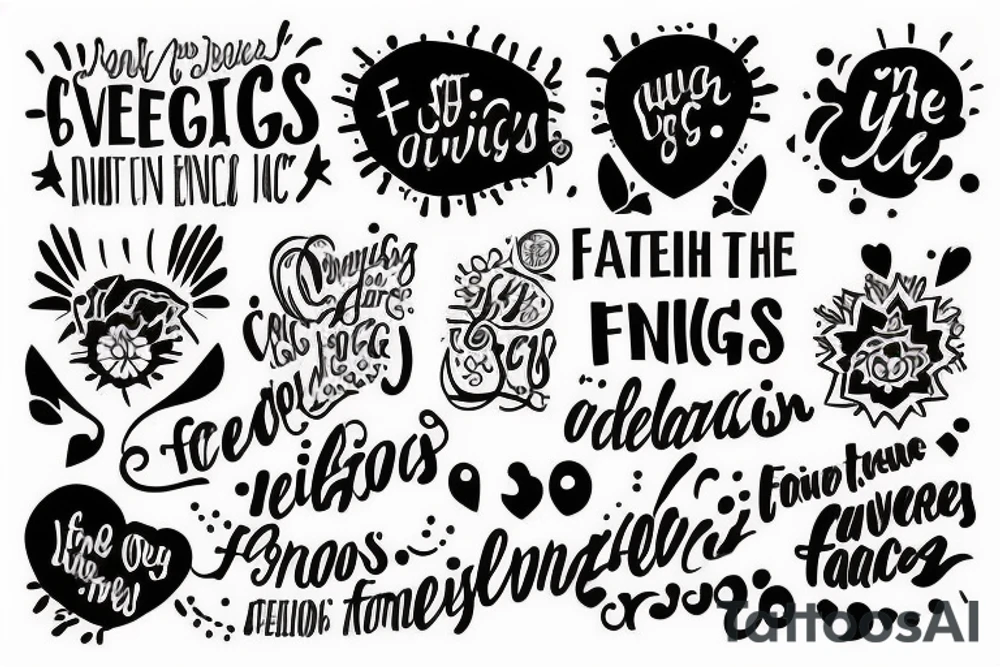 unique design of the quote "feelings aren't facts." tattoo idea