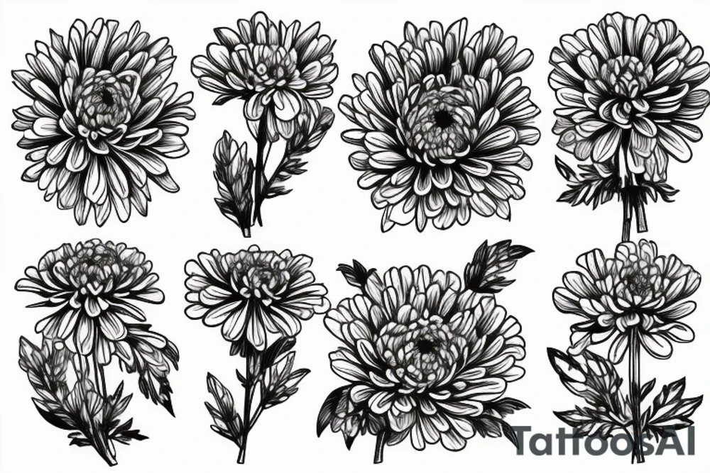 chrysanthemum, carnation together tattoo idea