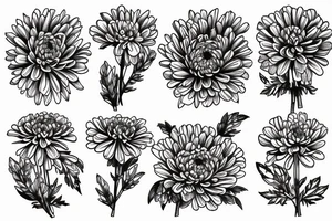 chrysanthemum, carnation together tattoo idea