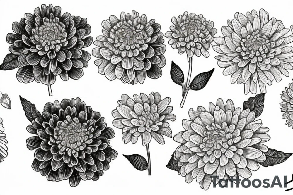 chrysanthemum, carnation together tattoo idea