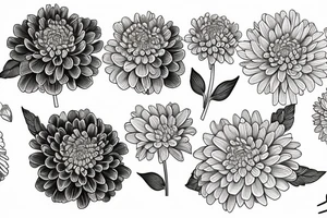 chrysanthemum, carnation together tattoo idea