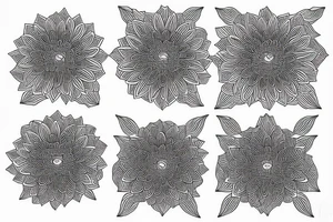 chrysanthemum with geometric design tattoo idea