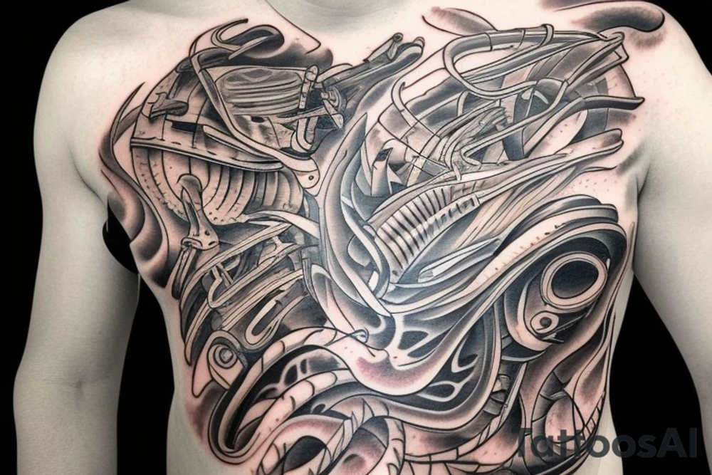 Boat on fire tattoo idea