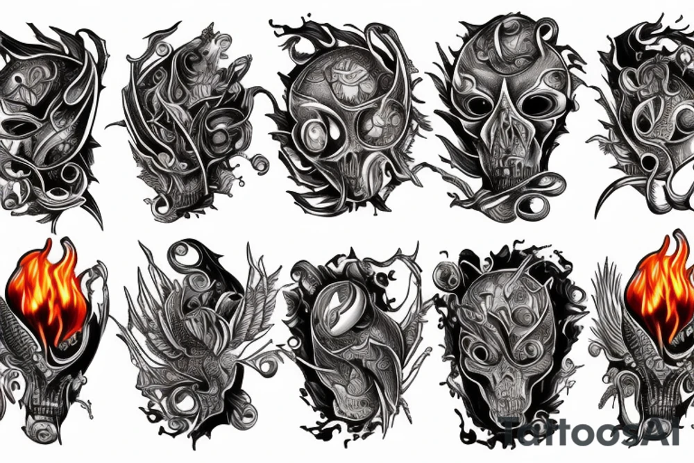 Boat on fire tattoo idea