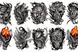 Boat on fire tattoo idea