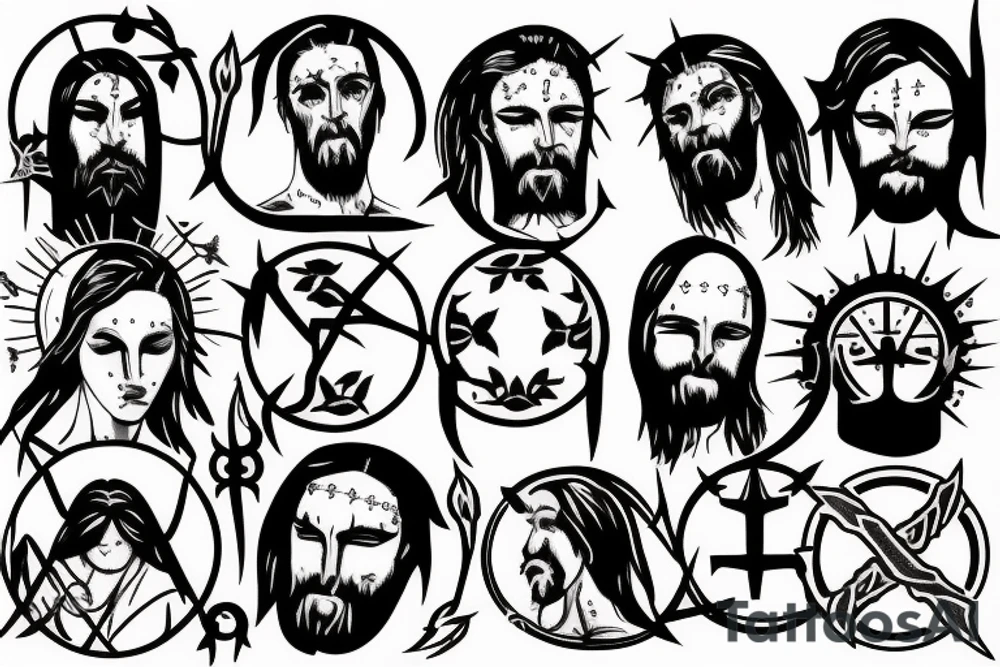 Jesus, crown of thorns tattoo idea