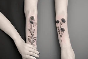 wrap around wrist  flowers with baby’s breath and eucalyptus tattoo idea