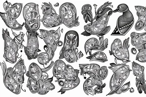 mallard wearing a suit tattoo idea