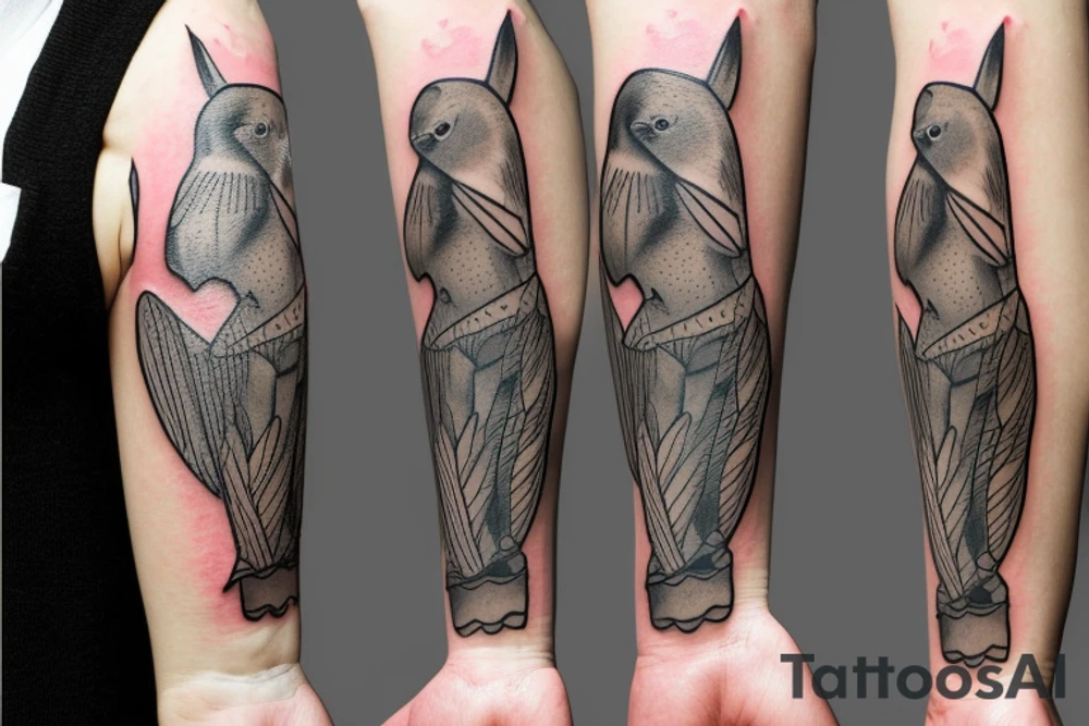 mallard wearing a suit tattoo idea