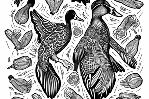 mallard wearing a suit tattoo idea