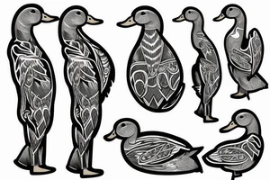 mallard wearing a suit tattoo idea