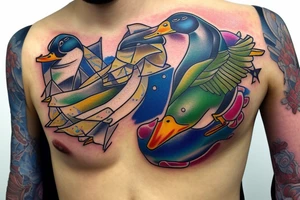 mallard wearing a suit tattoo idea